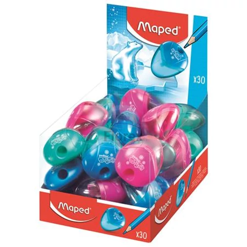 Hegyező display, egylyukú, tartályos, MAPED I-Gloo, vegyes színek - 30db Hegyező display, egylyukú, tartályos, MAPED I-Gloo, vegyes színek - 30db