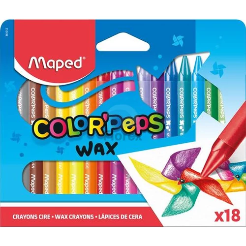 Zsírkréta, MAPED "Color`Peps Wax", 18 különböző szín