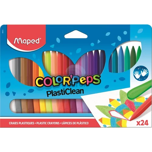 Zsírkréta, MAPED "Color`Peps" PlastiClean, 24 különböző szín