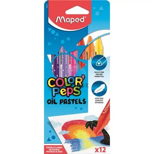 Olajpasztell kréta, MAPED "Color`Peps", 12 különböző szín