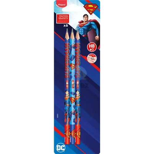 Grafitceruza, HB, háromszögletű, MAPED "Superman" - 6db