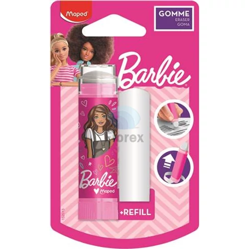 Radírstift, pótbéllel, MAPED "Barbie"