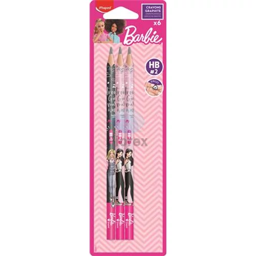 Grafitceruza, HB, háromszögletű, MAPED "Barbie" - 6 darab