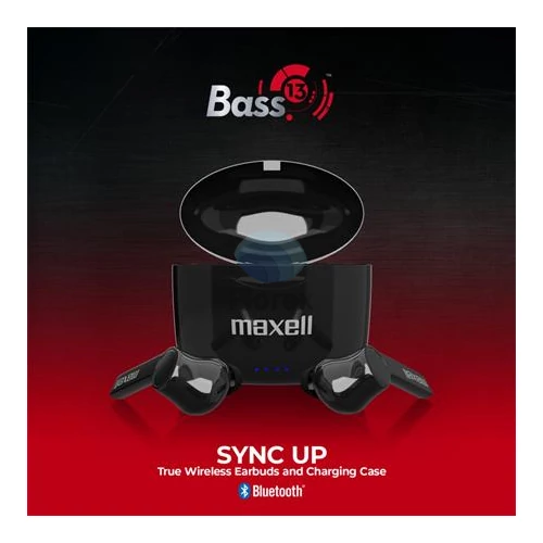 Fülhallgató, vezeték nélküli, Bluetooth 5.0, mikrofonnal, MAXELL "Bass 13", fekete