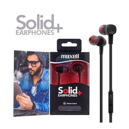 Fülhallgató, mikrofonnal, MAXELL "Solid+", fekete