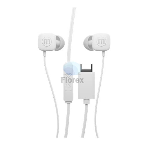 Fülhallgató, mikrofonnal, USB-C, MAXELL "Square+", fehér
