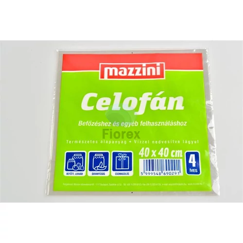 Celofán, 4 ív, 40x40 cm, MAZZINI