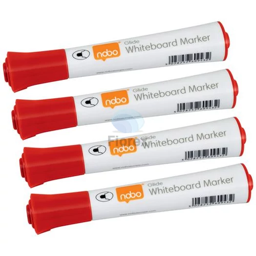 Táblamarker, kúpos hegyű, 2 mm, NOBO "Glide", piros