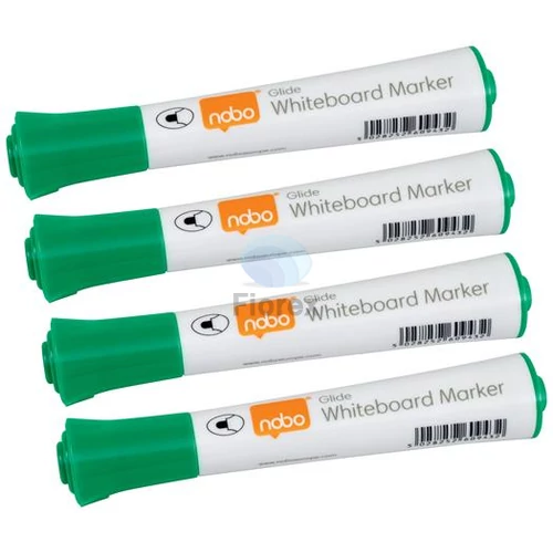 Táblamarker, kúpos hegyű, 2 mm, NOBO "Glide", zöld