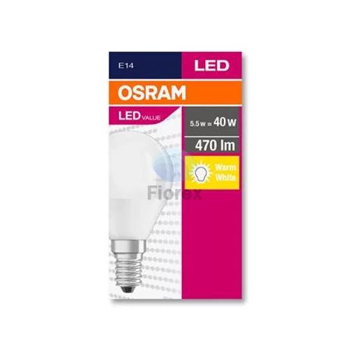 LED izzó, E14, kisgömb, P45, 5,7W, 470lm, 2700K (MF), OSRAM "Value"