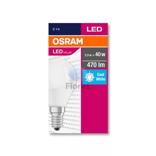 LED izzó, E14, kisgömb, P45, 5,7W, 470lm, 4000K (HF), OSRAM "Value"