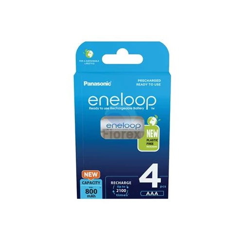 Tölthető elem, AAA mikro, 4x800 mAh Ni-MH, PANASONIC "Eneloop"