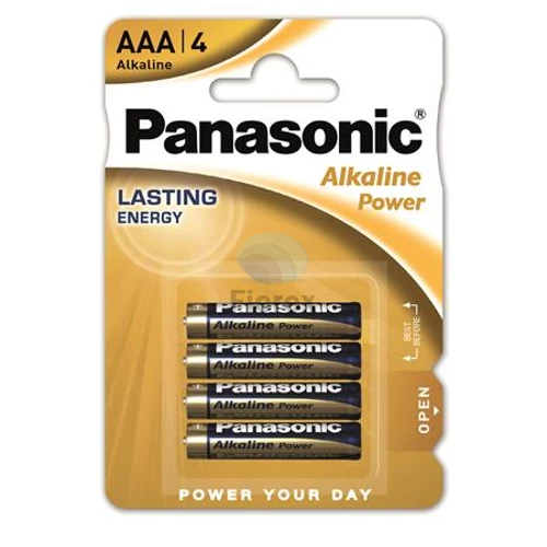 Elem, AAA mikro, 4 db, PANASONIC "Alkaline power"