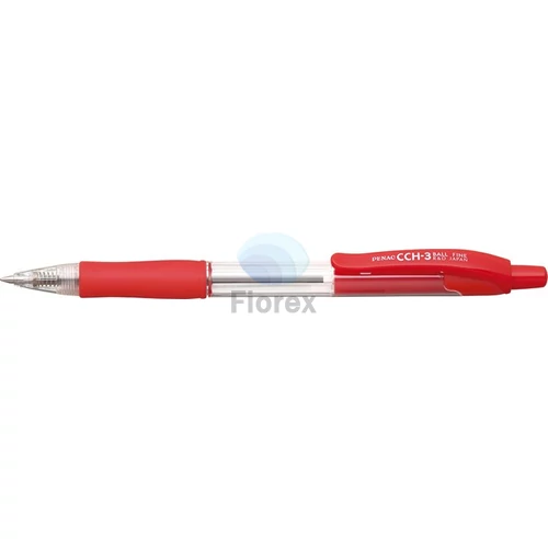 Golyóstoll, 0,7 mm, nyomógombos, PENAC "CCH-3", piros
