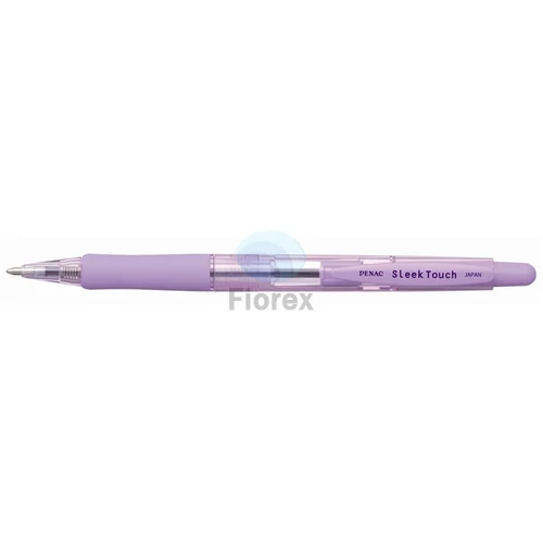 Golyóstoll, 0,7 mm, nyomógombos, lila tolltest, PENAC "SleekTouch", kék