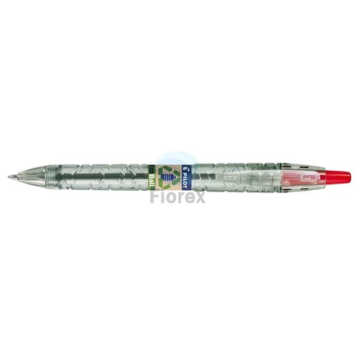 Golyóstoll, 0,27 mm, nyomógombos, PILOT "B2P EcoBall", piros