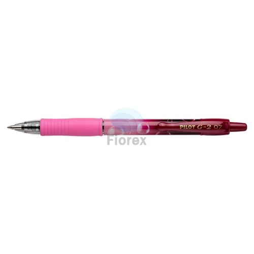 Zseléstoll, 0,32 mm, nyomógombos, PILOT G-2 Pink Bubble, kék