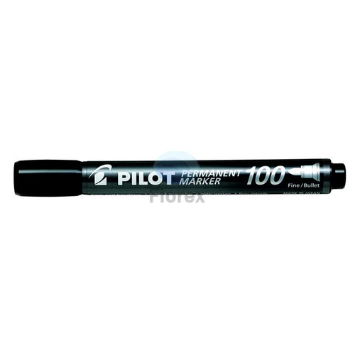 Alkoholos marker, 1 mm, kúpos, PILOT "Permanent Marker 100", fekete