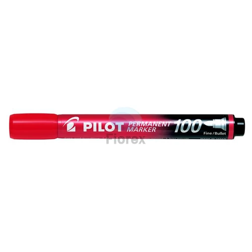 Alkoholos marker, 1 mm, kúpos, PILOT "Permanent Marker 100", piros