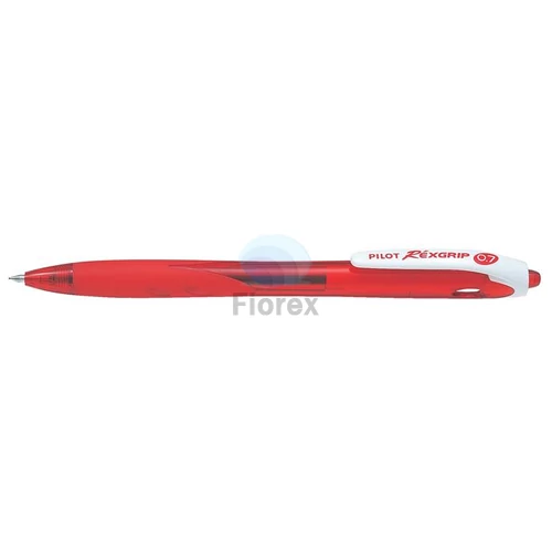Golyóstoll, 0,27 mm, nyomógombos, PILOT "Rexgrip", piros