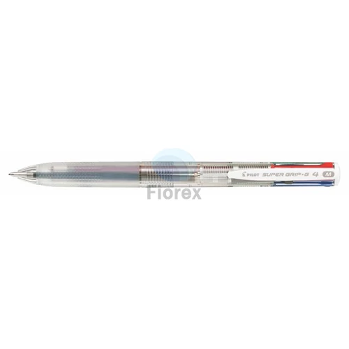 Golyóstoll, 0,27 mm, nyomógombos, áttetsző, PILOT "Super Grip G", négyszínű