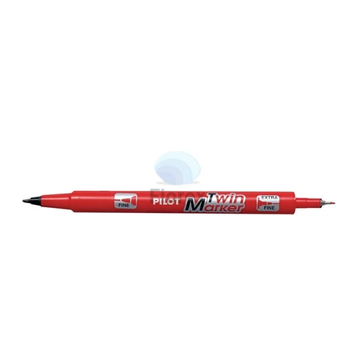 Alkoholos marker, 0,8/2 mm, kétvégű, PILOT "Twin", piros