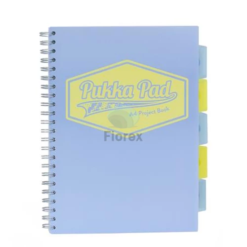 Spirálfüzet, A4, vonalas, 100 lap, PUKKA PAD "Pastel project book", vegyes szín
