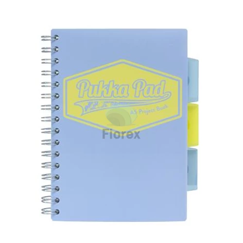 Spirálfüzet, A5, vonalas, 100 lap, PUKKA PAD "Pastel project book", vegyes szín