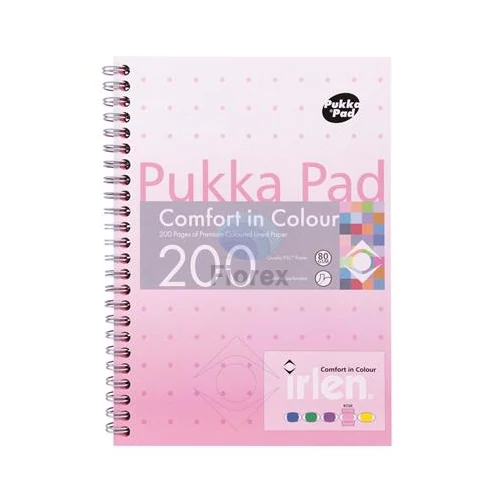 Spirálfüzet, A5, vonalas, 100 lap, PUKKA PAD "Irlen Jotta Rose"