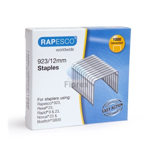 Tűzőkapocs, 923/12, horganyzott, RAPESCO - 1000db