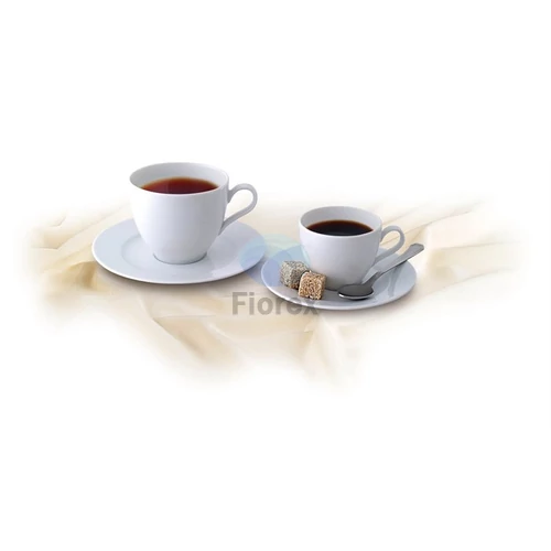 Mokkáscsésze+alj,ROTBERG, fehér, 10cl, 6db-os szett, "Basic"