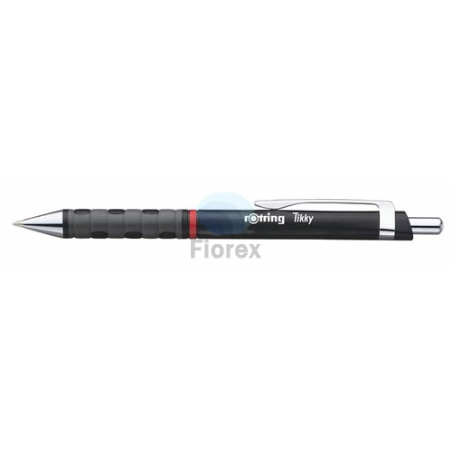 Golyóstoll, 0,8 mm, nyomógombos, fekete tolltest, ROTRING "Tikky", kék