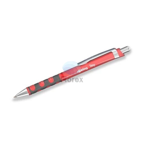 Golyóstoll, 0,8 mm, nyomógombos, tearózsa tolltest, ROTRING "Tikky", kék
