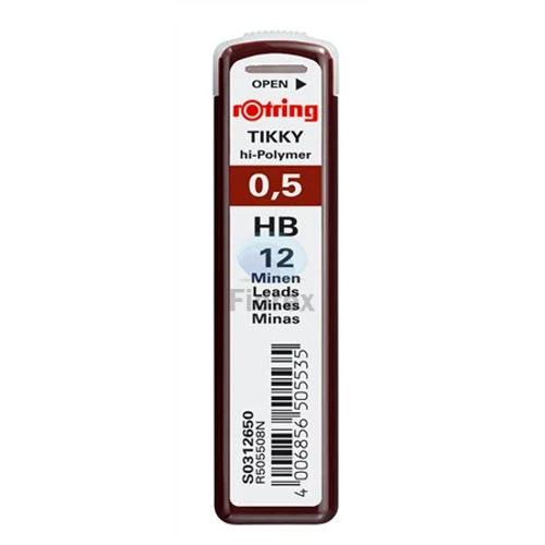 Grafitbél, HB, 0,5 mm, ROTRING - 12db