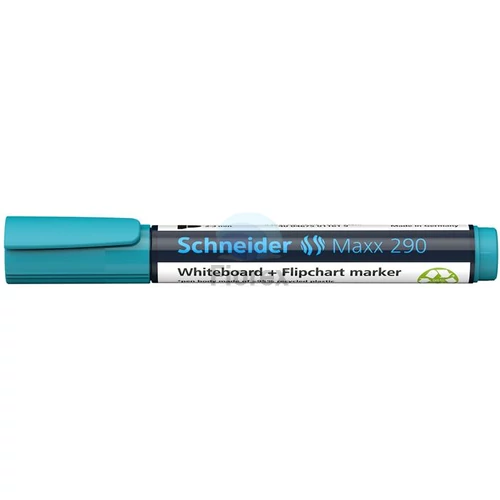 Tábla- és flipchart marker, 2-3 mm, kúpos, SCHNEIDER "Maxx 290", türkizkék