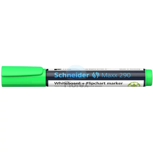 Tábla- és flipchart marker, 2-3 mm, kúpos, SCHNEIDER "Maxx 290", világoszöld