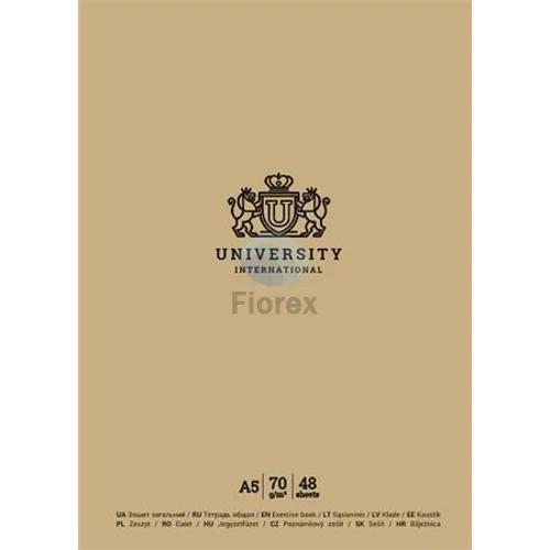 Füzet, tűzött, A5, vonalas, 48 lap, SHKOLYARYK "University International", vegyes