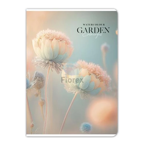 Füzet, tűzött, A4, kockás, 80 lap, SHKOLYARYK "Garden", vegyes