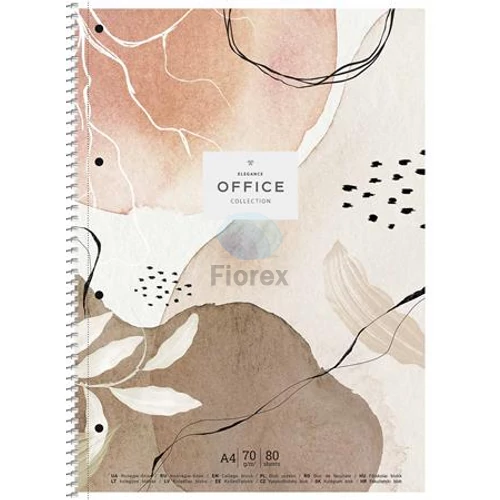 Spirálfüzet, A4+, vonalas, 80 lap, SHKOLYARYK "Office collection", vegyes