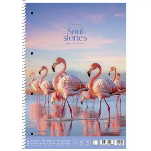 Spirálfüzet, A4, kockás, 80 lap, SHKOLYARYK "Soul stories", vegyes