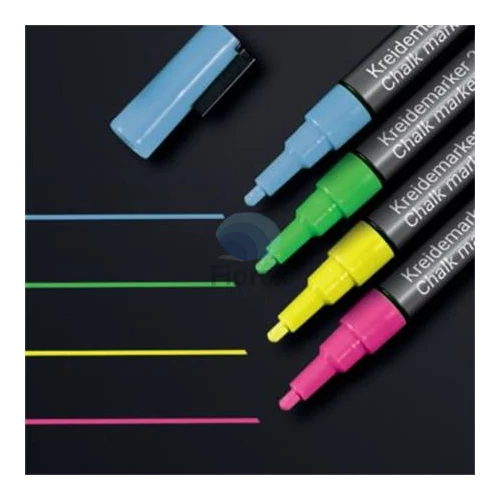 Folyékony krétamarker készlet, kúpos hegy, 1-2 mm SIGEL, 4 különböző szín
