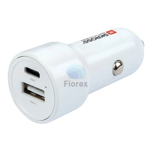 Autós töltő, USB-C kábellel, 1xUSB-A, 1xUSB-C PD, 65W, SKROSS