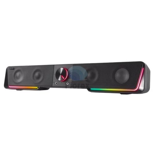 Hangszóró, 12W, 2x3.5 mm jack + USB-A, SPEEDLINK "GRAVITY RGB Stereo Soundbar", fekete