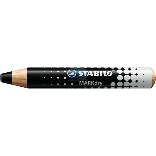 Táblaceruza fehértáblához, flipchartpapírhoz, kúpos, STABILO "MARKdry", fekete