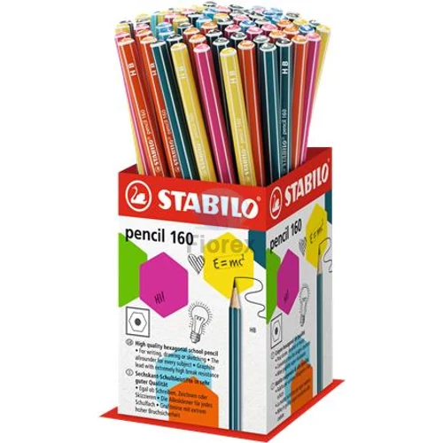 Grafitceruza display, HB, hatszögletű, STABILO "Pencil 160" - 72db