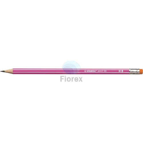 Grafitceruza radírral, HB, hatszögletű, STABILO "Pencil 160", rózsaszín