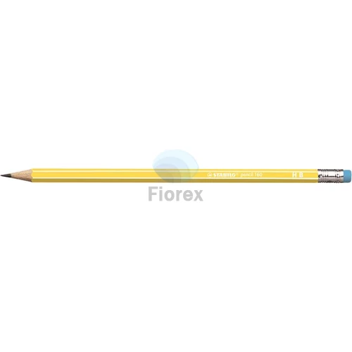Grafitceruza radírral, HB, hatszögletű, STABILO "Pencil 160", sárga