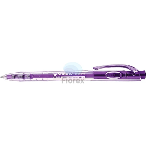 Golyóstoll, 0,38 mm, nyomógombos, STABILO "Liner 308", lila