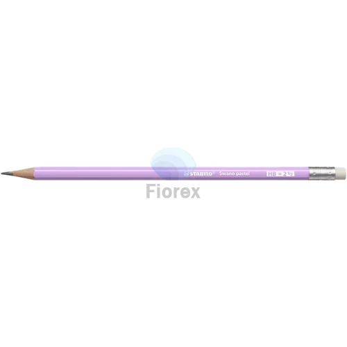 Grafitceruza radírral, HB, hatszögletű, STABILO "Swano Pastel", lila