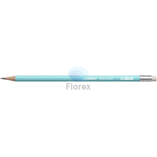 Grafitceruza radírral, HB, hatszögletű, STABILO "Swano Pastel", kék